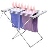 BAKAJI Elektrisch droogrek, 120 W, inklapbaar, met 8 stangen, wasrek, aluminium, 94 x 74 x 50 cm
