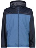 CMP Waterdichte jas met capuchon Polyester Lange mouw Zijzakken Binnenzakken Heren Maat 54 Stoffig blauw/zwart