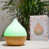 Leo Diffuseur d'arômes Leo - Lampe d'arômes Leo - 100 ml - Aspect bois en forme de goutte