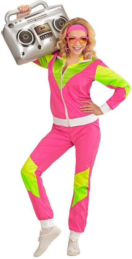 Jaren 80 sport kostuum voor vrouwen - Maat S