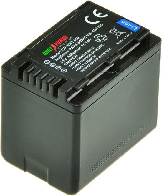 ChiliPower VW-VBT380 Accu voor Panasonic - 4200mAh - Spiegelreflexcamera - Li-Ion