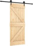 vidaXL Schuifdeur Naturel en Zwart 85 x 210 cm Massief Pine Hout