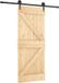 vidaXL Schuifdeur Naturel en Zwart 85 x 210 cm Massief Pine Hout
