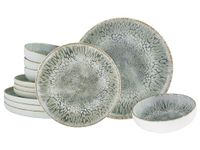 CreaTable, 21622, serie Uno Volcano, 12-delige serviesset, bordenset van aardewerk, vaatwasser- en magnetronbestendig, Made in Portugal