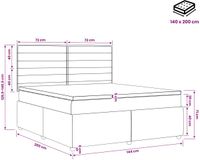vidaXL Boxspringbed met Matras - Taupe - 140 x 200 cm - Stof
