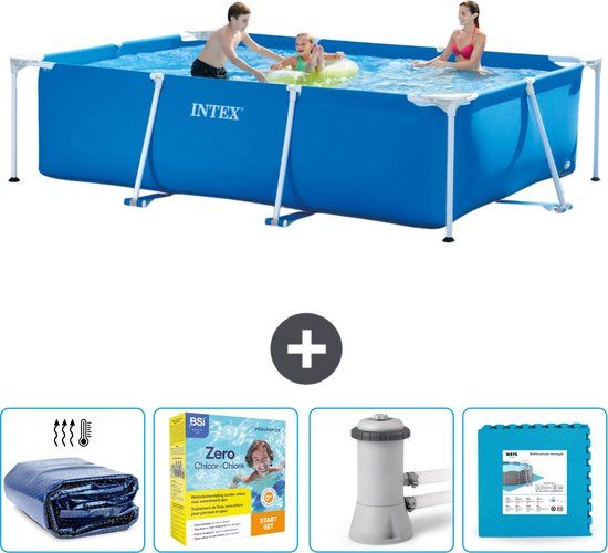 Intex Rechthoekig Frame Zwembad - 300 x 200 x 75 cm - Blauw - Compleet Pakket