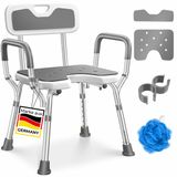 KESSER® Douchekruk met rugleuning, in 6 stappen in hoogte verstelbaar van 38-54 cm