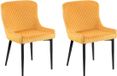 Beliani SOLANO - Ensemble de 2 chaises de salle à manger - Velours Jaune