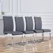Lot de 4 chaises de salle à manger - Chaise simple et élégante structure en métal chromé doré dossier en similicuir PU - 42x54x100cm - Gris