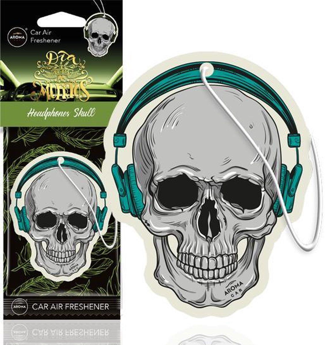 Aroma Car Dia De Los Muertos Air Freshener - Headphones Skull - 5902846832775