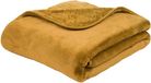Gözze Plaid | bedsprei 100 % polyester | oker | Cashmere feeling zacht en glanzend | 180 x 220 cm