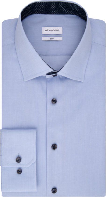Seidensticker Slim Fit Overhemd Lichtblauw - Maat 39 - Heren