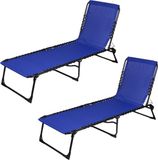 Urban Living SET X 2 MARINEBLAUWE LIGBEDDEN 187X56XH26/85CM