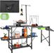 VEVOR Camping Keukentafel Opvouwbare Draagbare Kookstation Tafels Planken en Een Spoelbak