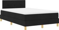 vidaXL LED Boxspringbed met hoofdeinde, Zwart, 120 x 200 cm, Stof