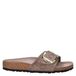 Birkenstock Madrid Big Buckle pantoffels van imitatieleer met dierenprint - taupe