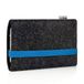 stilbag e-reader tas Leon voor Tolino Vision 5 | wolvilt antraciet - rubberen band groen | beschermhoes Made in Germany