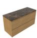 Saniclass Holz Pure Badkamermeubelset - 120x45x63cm - Noche natuurstenen topblad dark emperador - zonder kraangat - 4 lades - mat eiken natural