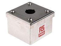 RS PRO Drukknopbehuizing, 1 x Ø 22 mm, 75 x 50 x 75 mm, roestvrij staal, IP66, IP69K