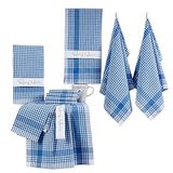 Theedoekenset, 10-delig, blauw en wit