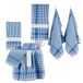 Theedoekenset, 10-delig, blauw en wit