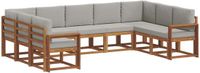 vidaXL Hoek loungeset 9-delig acaciahout naturel en lichtgrijs