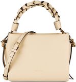 Coccinelle Leren schoudertas Boheme Grana Double Crossbody Double Grainy Leather Sandshell / Seagrass beige