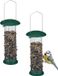 Relaxdays Voedersilo Vogels - Set van 2 - Hangend - Metaal - Groen/Zilver - 31 x 10 cm