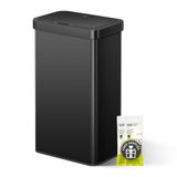 EKO Nova Sensor Prullenbak, 21 Gallon/80 Liter Roestvrij Staal Rechthoekig Touchless Motion Sensor Prullenbak, Mat Zwart