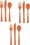 Unique Party set de couverts - 36 personnes - plastique réutilisable - orange