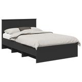 vidaXL Bedframe zwart 137 x 203 cm bewerkt hout