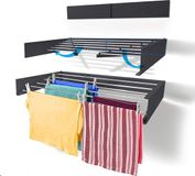 Marque non spécifiée Sèche-linge avec grande capacité, pliable, hauteur réglable, Gris/Argent