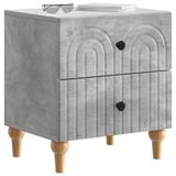 vidaXL Nachtkastje met lade Betongrijs 43 x 34,5 x 48 cm Bewerkt hout