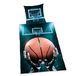 Herding YOUNG COLLECTION Beddengoedset, omkeerbaar motief, basketbal, dekbedovertrek 140 x 200 cm, kussensloop 70 x 90 cm, katoen-renforcé