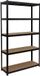 Merkloos Relaxdays Stellingkast - 200 x 120 x 60 cm - 875 kg - steeksysteem - zwart-bruin