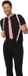 partychimp Carnaval bretels en stropdas - licht roze - Adultes/unisex
