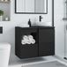 Maison Exclusive Armoire de salle de bain exclusive - Noir - 30 x 44,5 x 50 cm - Fabriquée en panneaux de particules