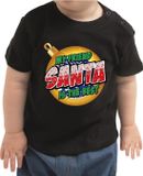 Bellatio Decorations Shoppartners Bv Kerst t-shirt my friend Santa is the best zwart - baby - kerst kleding - jongen / meisje 74