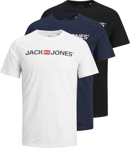 JACK&JONES JJECORP LOGO TEE SS CREW NECK 3PK MP Men's T-shirt - White - Size XS