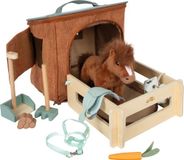 small foot speelset paard met accessoires in een tas, bruin, vanaf 2 jaar
