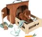 small foot speelset paard met accessoires in een tas, bruin, vanaf 2 jaar