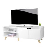 Relaxdays TV-meubel & entertainment center - Wit - 140 x 40 x 50 cm - 60 inch - 80 kg