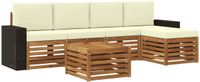 vidaXL - Buiten - bank - set - 6 - st - Natuurlijk - en - Crème
