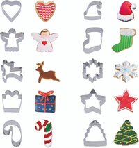 CREACOL Kerstkoekjes - 10 stuks - Koekjes vormen - Uitsteekvormen - Zilver/Grijs - Metaal