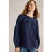 White Stuff Eloise Dobby Mix Chemise Bleu Marine Foncé Taille : 12