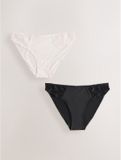 Next - Dames - Set van 2 slips met borduursels - Zwart