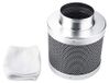 Filtre à charbon 200 mm - Cou amovible - Acier inoxydable/Coton - 99,9% anti-odeur - Léger/Durable - Flux d'air amélioré - Filtre à air
