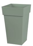 EDA - Bloempot, vierkant, hoog Toscane, volume 62 l, 39 x 39 x 65 cm, lauriergroen