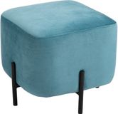 HOMCOM Poef voetenbank voor woonkamer bekleed polyester staal turquoise 838-118