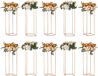 Merkloos 10 Pièces 80 cm Élégant Support de Fleurs de Mariage, Vase en Acrylique Laminé et Métal, Présentoir Géométrique Doré pour Événements, Fêtes et Réceptions